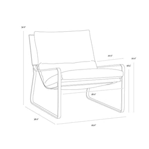 Zancor Lounge Chair - Gunmetal - Tan Leather