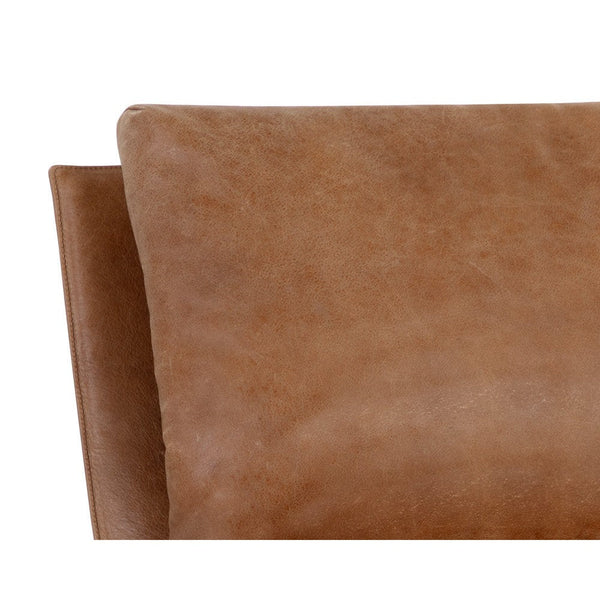 Zancor Lounge Chair - Gunmetal - Tan Leather