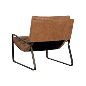 Zancor Lounge Chair - Gunmetal - Tan Leather