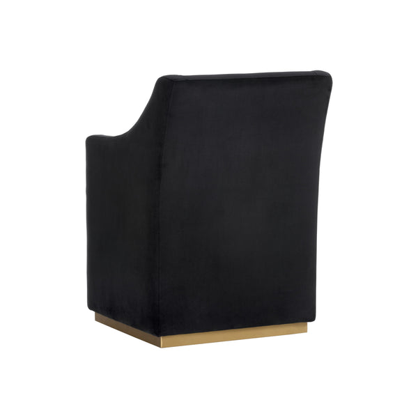 Zane Wheeled Dining Armchair - Abbington Black