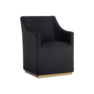 Zane Wheeled Dining Armchair - Abbington Black