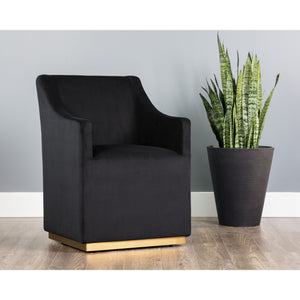 Zane Wheeled Dining Armchair - Abbington Black
