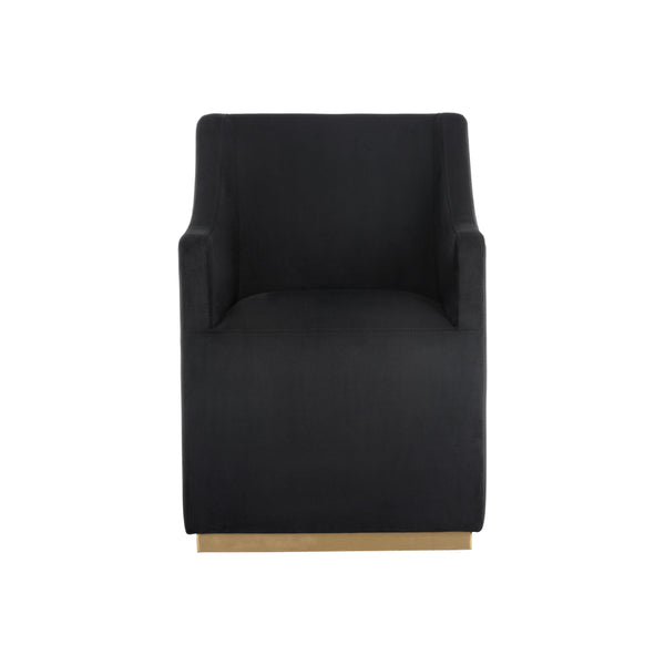 Zane Wheeled Dining Armchair - Abbington Black