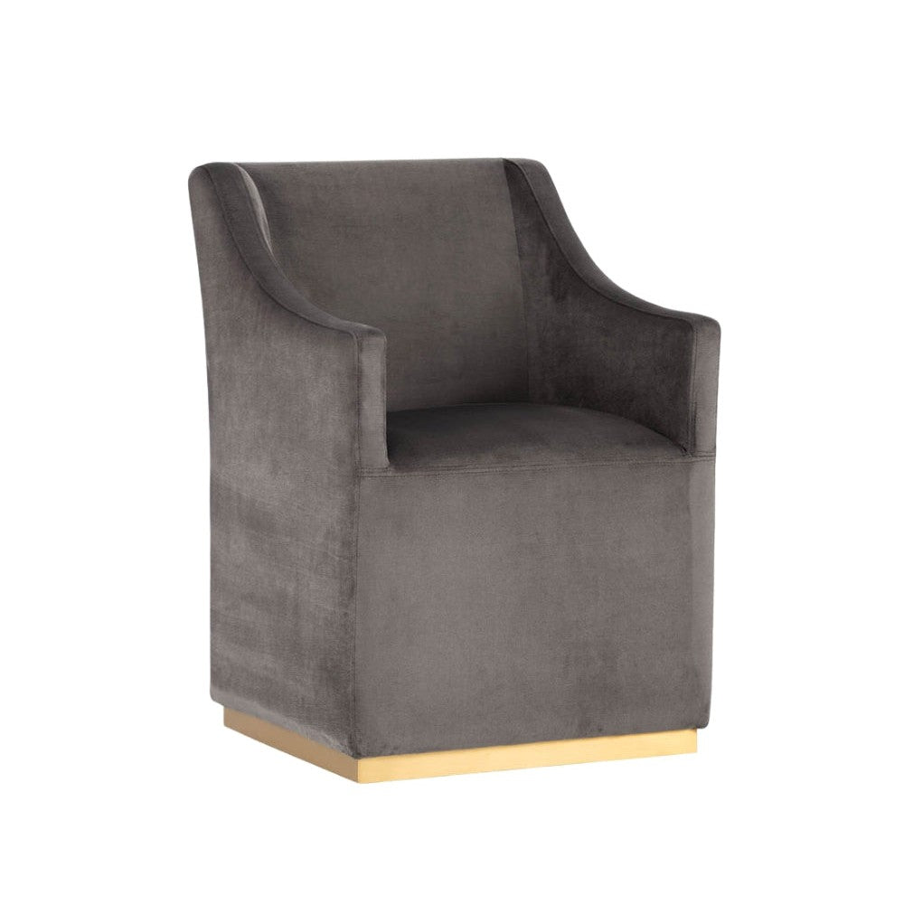 Zane Wheeled Dining Armchair - Piccolo Pebble