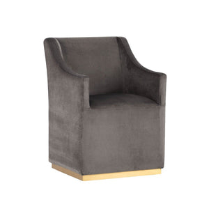 Zane Wheeled Dining Armchair - Piccolo Pebble
