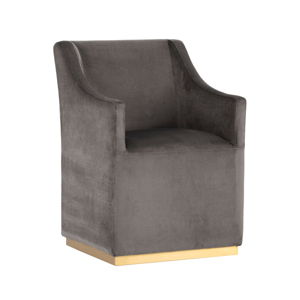 Zane Wheeled Dining Armchair - Piccolo Pebble