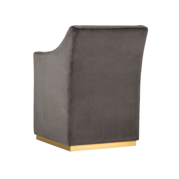 Zane Wheeled Dining Armchair - Piccolo Pebble