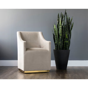 Zane Wheeled Dining Armchair - Piccolo Prosecco