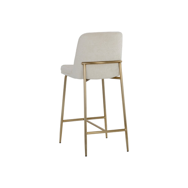 Zeke Counter Stool - Antique Brass - Bergen Ivory