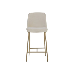 Zeke Counter Stool - Antique Brass - Bergen Ivory