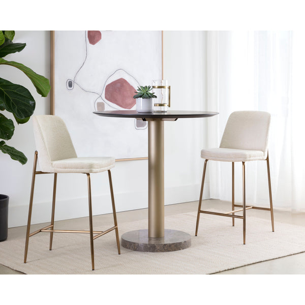 Zeke Counter Stool - Antique Brass - Bergen Ivory