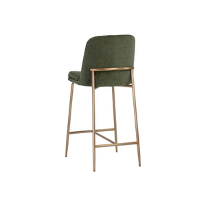 Zeke Counter Stool - Antique Brass - Bergen Olive