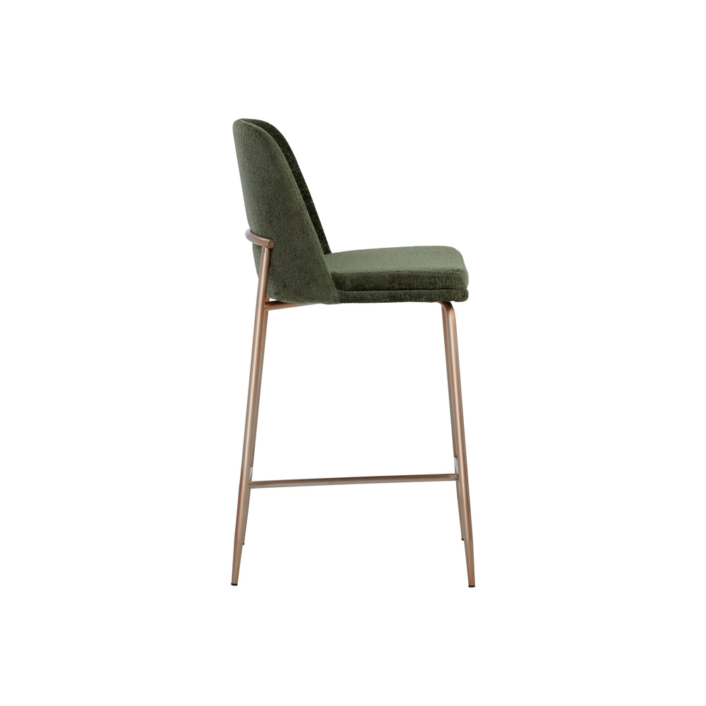 Zeke Counter Stool - Antique Brass - Bergen Olive