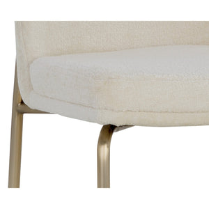 Zeke Dining Chair - Antique Brass - Bergen Ivory