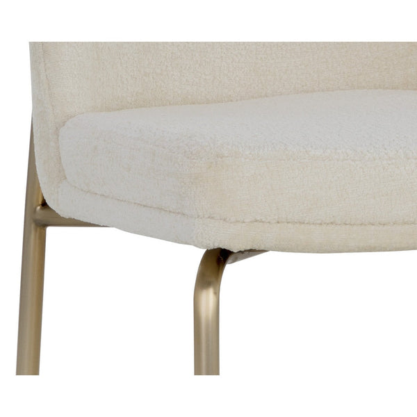 Zeke Dining Chair - Antique Brass - Bergen Ivory