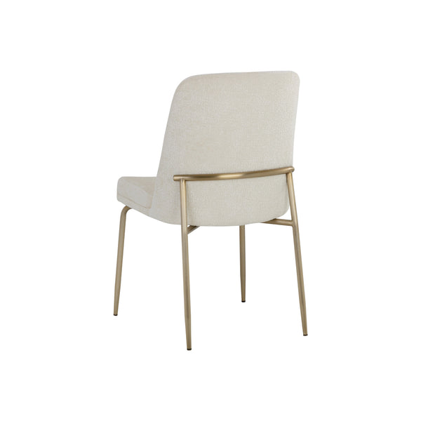 Zeke Dining Chair - Antique Brass - Bergen Ivory