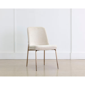 Zeke Dining Chair - Antique Brass - Bergen Ivory