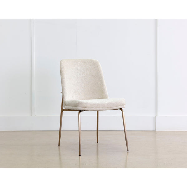 Zeke Dining Chair - Antique Brass - Bergen Ivory