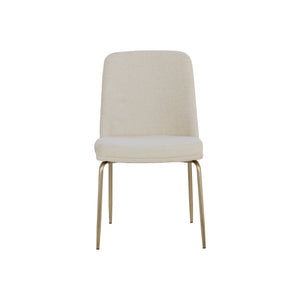 Zeke Dining Chair - Antique Brass - Bergen Ivory