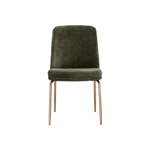 Zeke Dining Chair - Antique Brass - Bergen Olive