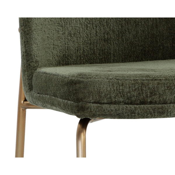 Zeke Dining Chair - Antique Brass - Bergen Olive