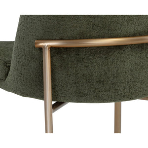 Zeke Dining Chair - Antique Brass - Bergen Olive
