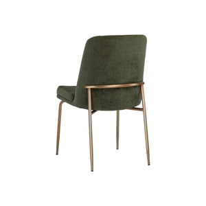 Zeke Dining Chair - Antique Brass - Bergen Olive