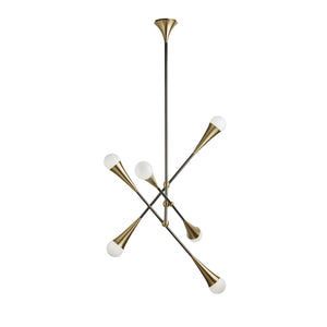 Zenith Chandelier - Brass And Black