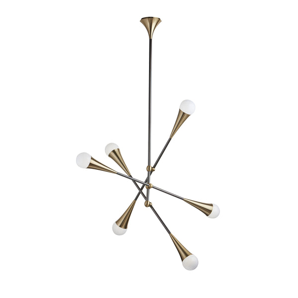 Zenith Chandelier - Brass And Black