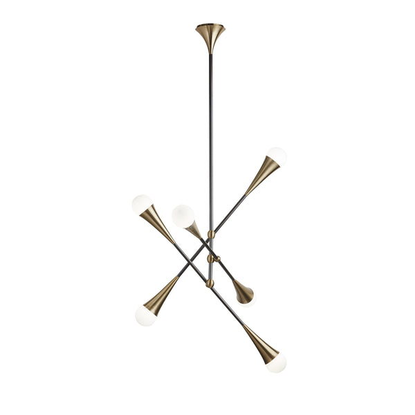 Zenith Chandelier - Brass And Black