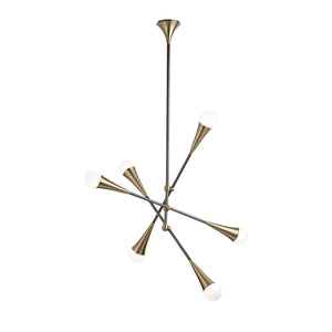 Zenith Chandelier - Brass And Black