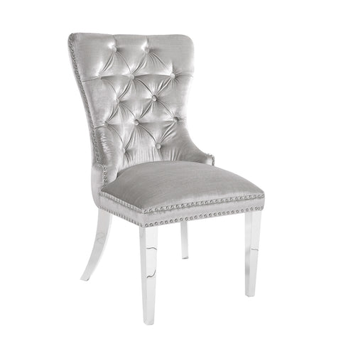 Euphoria E-Grey Velvet Steel Dining Chair | XCELLA GY-1029