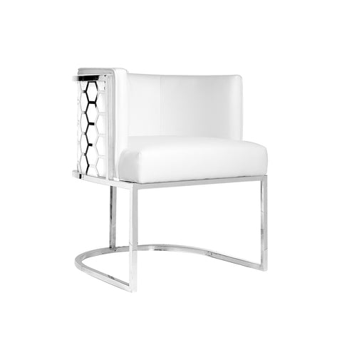 Chamberlain White PU Fabric Dining Chair | XCELLA GY-DC-8148