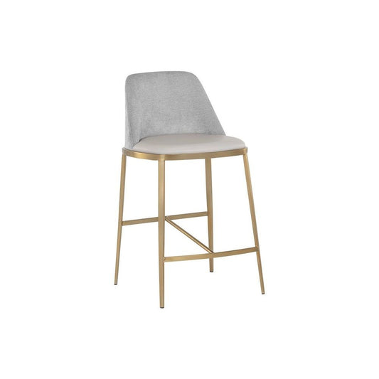 Sunpan Dover Counter Stool - Antique Gold - Napa Stone / Polo Club Stone