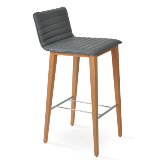 Corona Wood Upholstered Stool