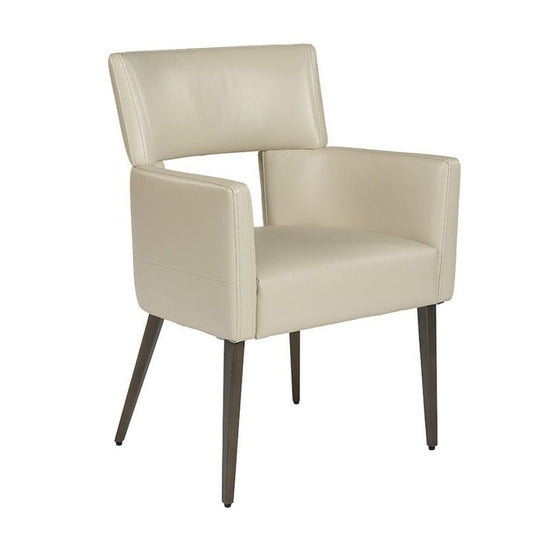 Sunpan Amerie Dining Armchair - Castillo Cream / Antique Brass