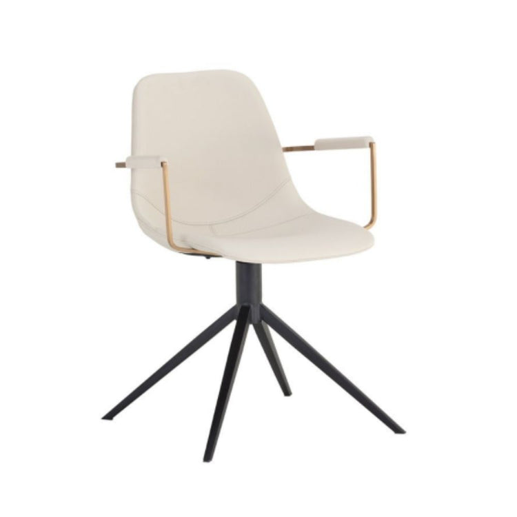 Sunpan Cassius Swivel Arm Chair - Dillon Cream