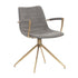 Sunpan Andres Swivel Armchair -  Belfast Koala Grey / Gold Stainless Steel