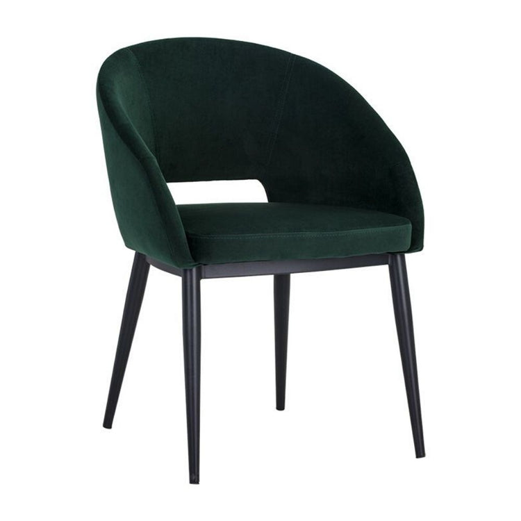 Sunpan Thatcher Dining Armchair - Black / Deep Green Sky 