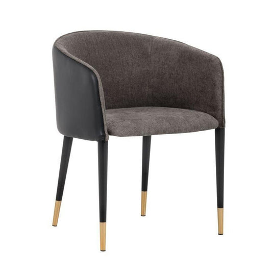 Sunpan Asher Dining Armchair - Sparrow Grey / Napa Black