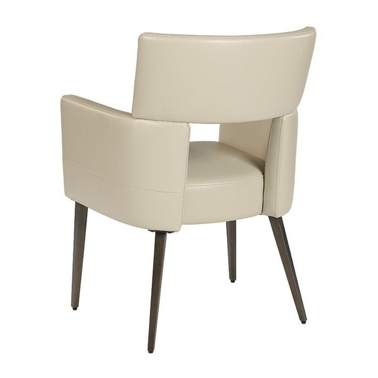 Sunpan Amerie Dining Armchair - Castillo Cream / Antique Brass