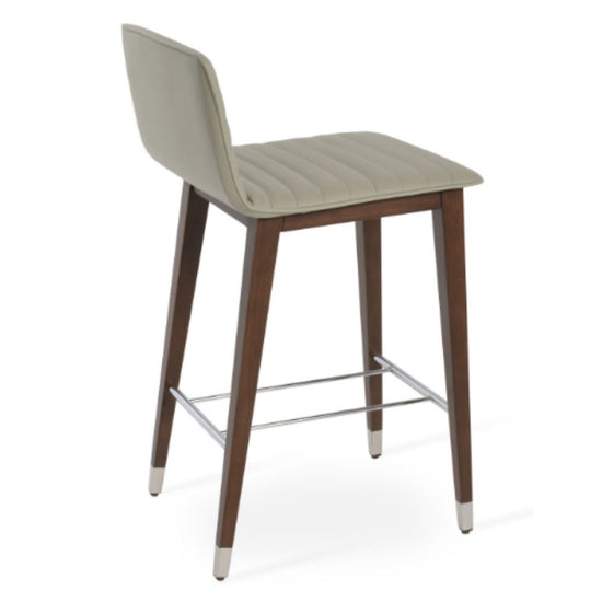 Corona Wood Upholstered Stool