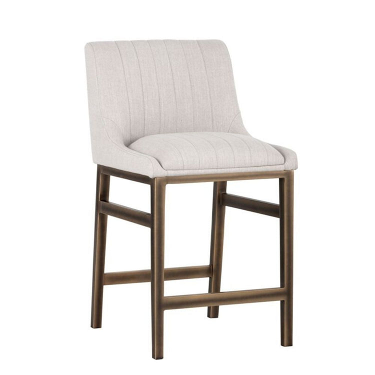 Sunpan Halden Counter Stool - Rustic Bronze - Beige Linen