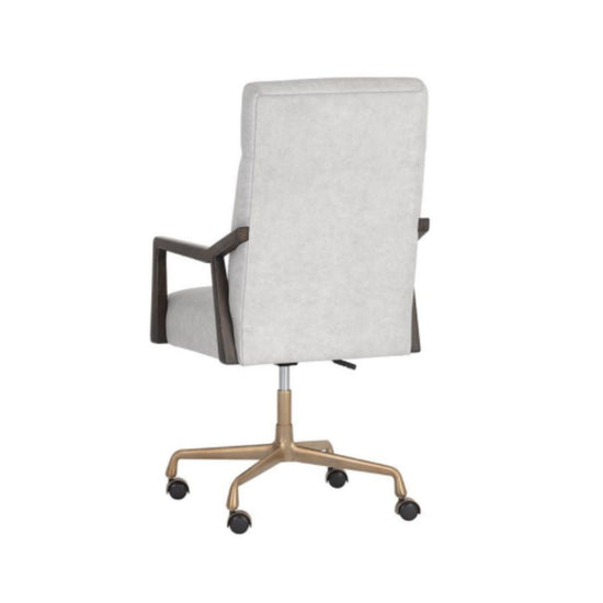 Sunpan Collin Office Chair - Saloon Light Grey Leather