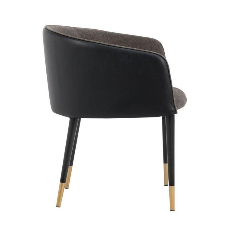 Sunpan Asher Dining Armchair - Sparrow Grey / Napa Black