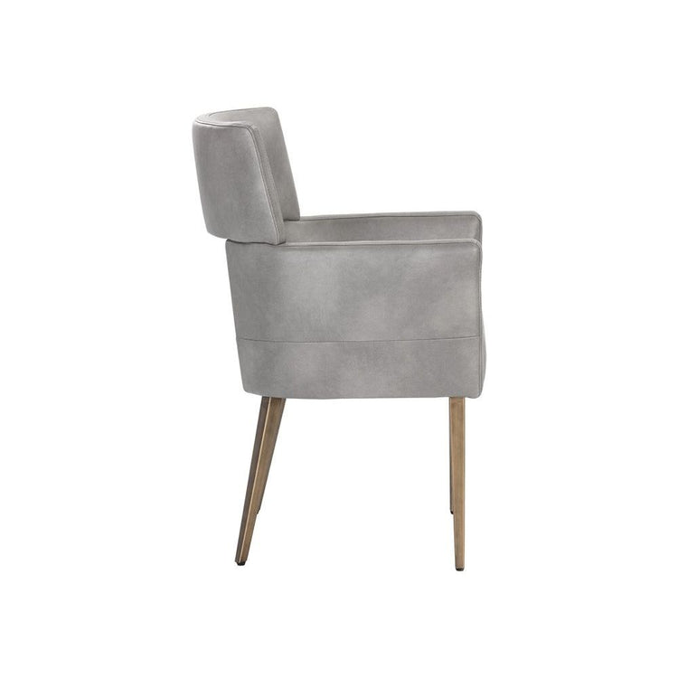 Sunpan Amerie Dining Armchair - Bravo Metal / Antique Brass