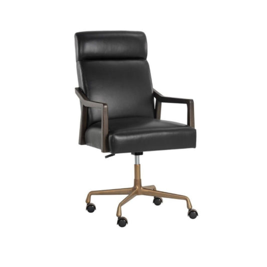 Sunpan Collin Office Chair - Cortina Black Leather