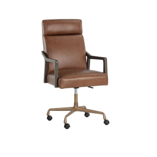 Sunpan Collin Office Chair - Shalimar Tobacco Leather