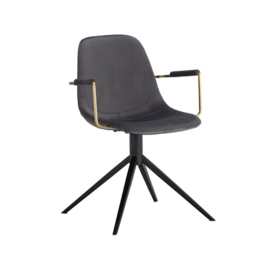 Sunpan Cassius Swivel Arm Chair - Slate Tint / Nightfall Black