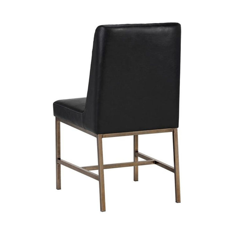 Sunpan Leighland Dining Chair - Antique Brass - Coal Black